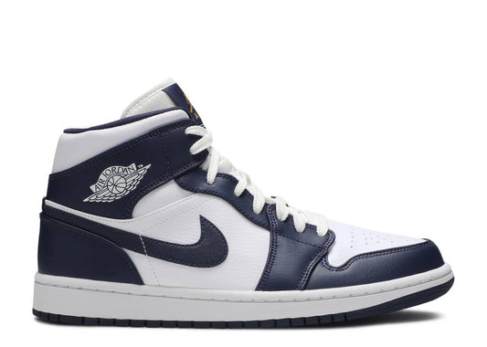 Air Jordan 1 Mid 'White Metallic Gold Obsidian'
