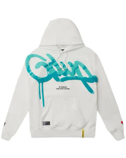 Geedup x Foot Locker Handstyle Hoodie 'White Aqua Turbo Green'