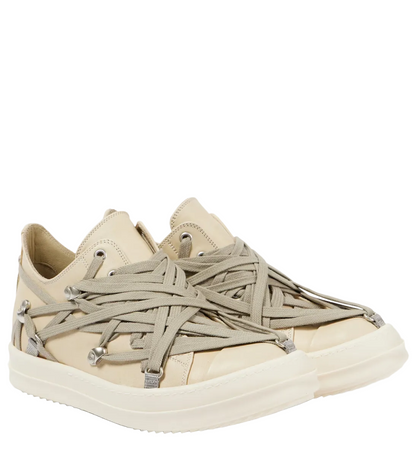 Rick Owens Hollywood Megalaced Low Sneakers 'Parchment Milk'