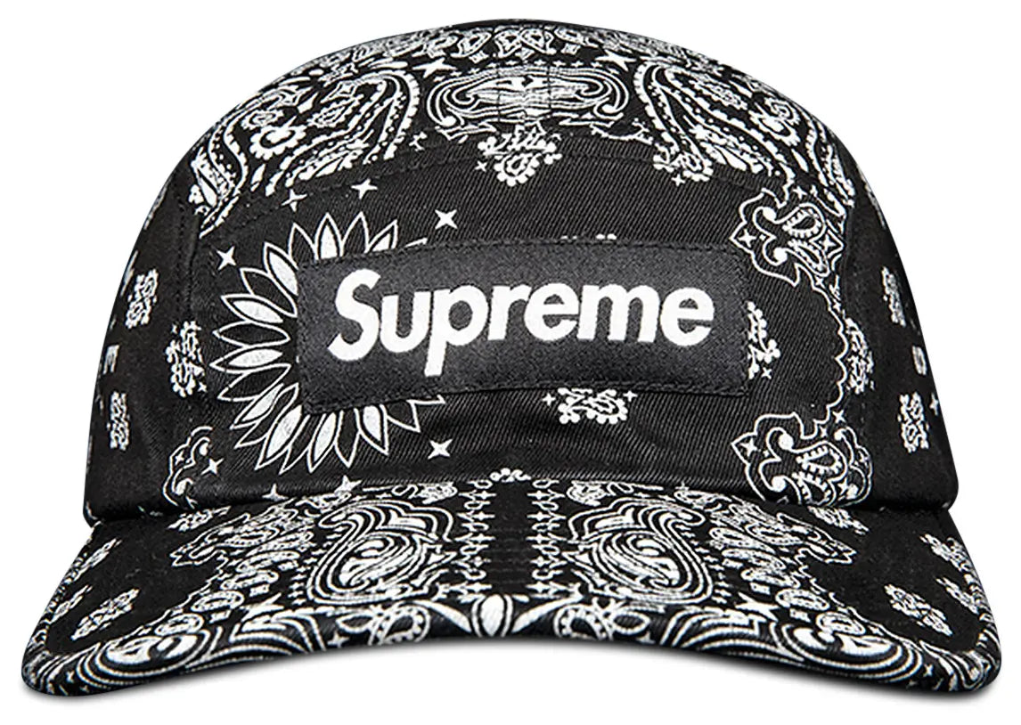 Supreme Bandana Camp Cap 'Black White' SS21
