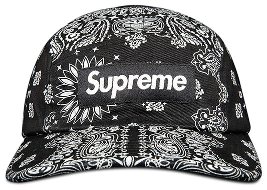 Supreme Bandana Camp Cap 'Black White' SS21