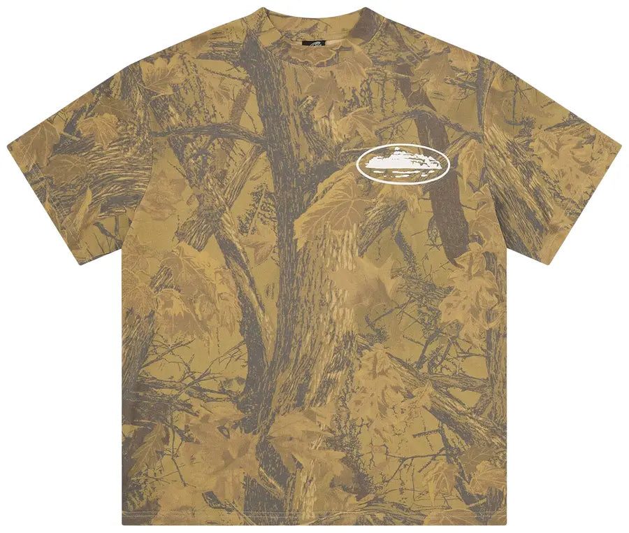 Corteiz Alcatraz Puff Print Tee 'Forest Camo'