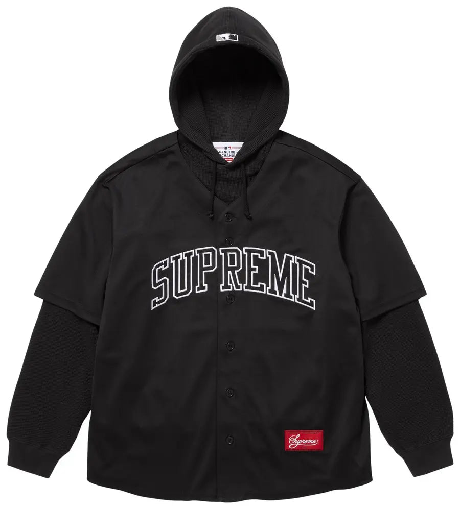 Supreme x Chicago White Sox Hooded Baseball Jersey 'Black'