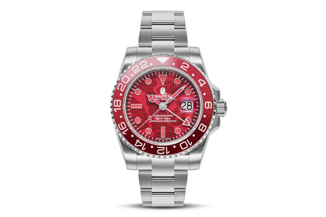 Bape Type 2 Bapex Colour Camo Watch 'Silver Red'