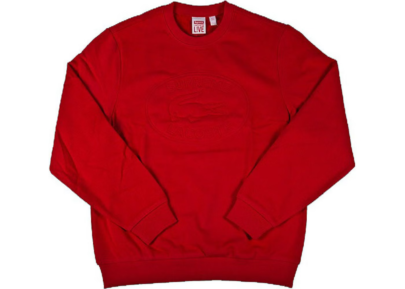 Supreme x Lacoste Pique Crewneck 'Red'