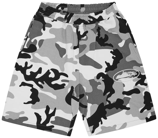 Corteiz Island Puff Print Sweatshorts 'Arctic Camo'