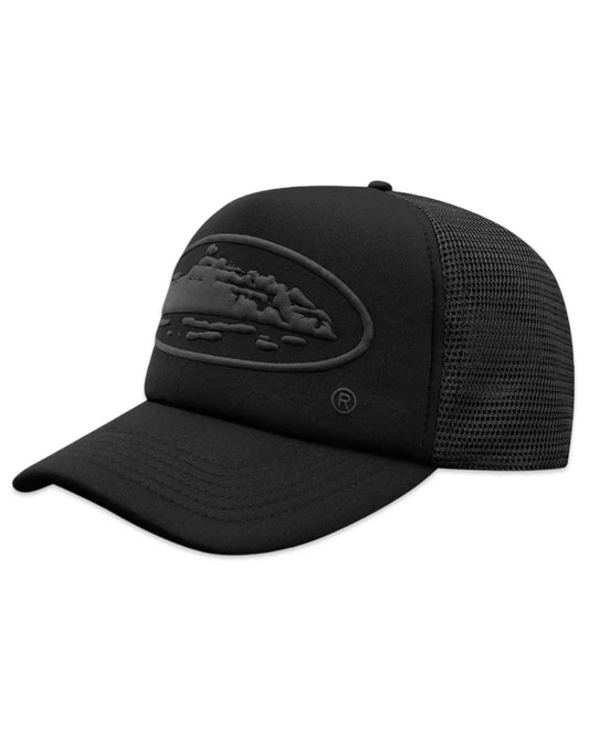 Corteiz Alcatraz Puff Print Trucker Hat 'Triple Black'