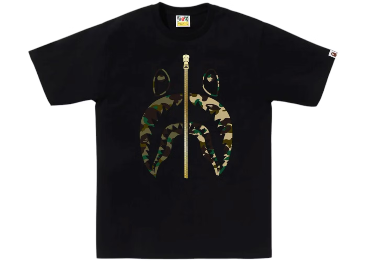Bape 1st Camo Seperate Shark Tee 'Black'