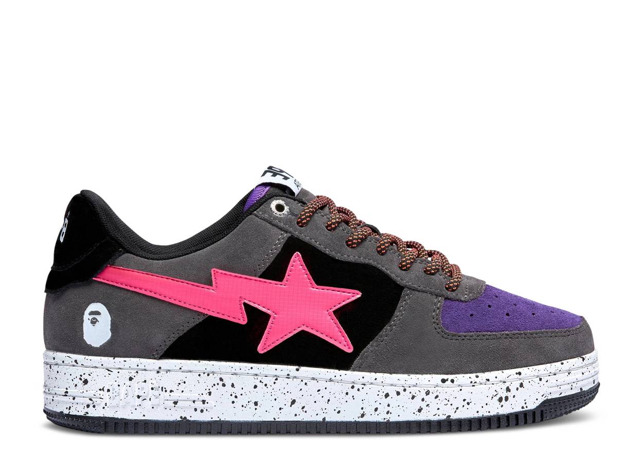 A Bathing Ape Bape Sta 'Black Grey Pink Suede'