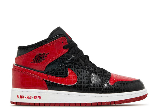 Air Jordan 1 Mid 'Bred Text' (GS)