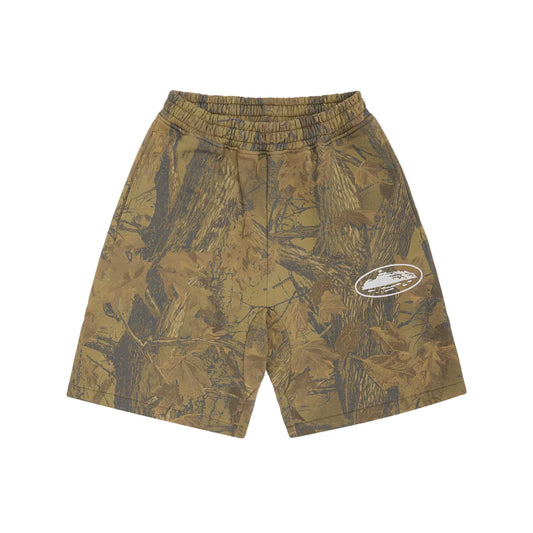 Corteiz Alcatraz Puff Print Sweatshorts 'Forest Camo'