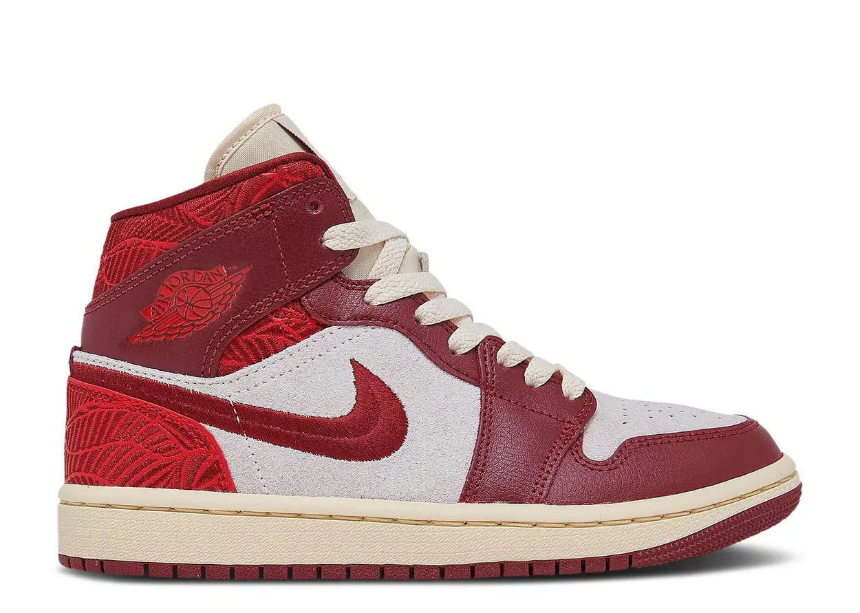 Air Jordan 1 Mid 'Tiki Leaf Team Red' (WMNS)