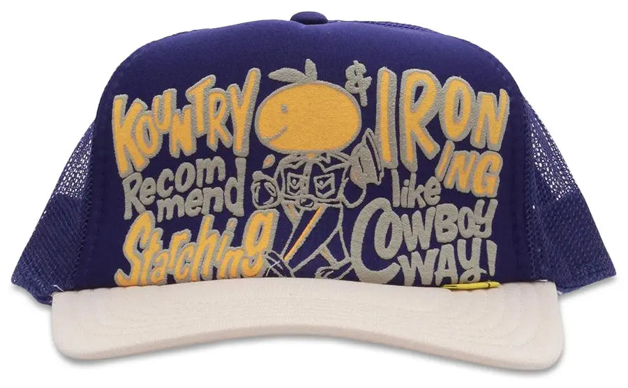 Kapital Coneycowbowy Kountry Trucker Cap 'Purple Ecru'