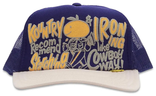 Kapital Coneycowbowy Kountry Trucker Cap 'Purple Ecru'