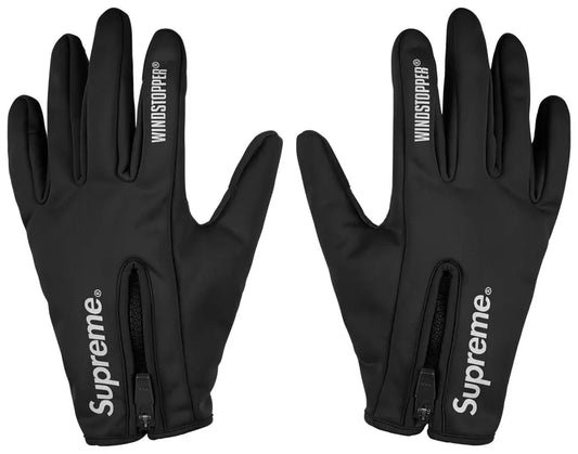 Supreme Windstopper Zip Gloves 'Black' FW26