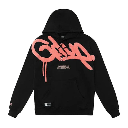 Geedup Handstyle Hoodie 'Black Peach'