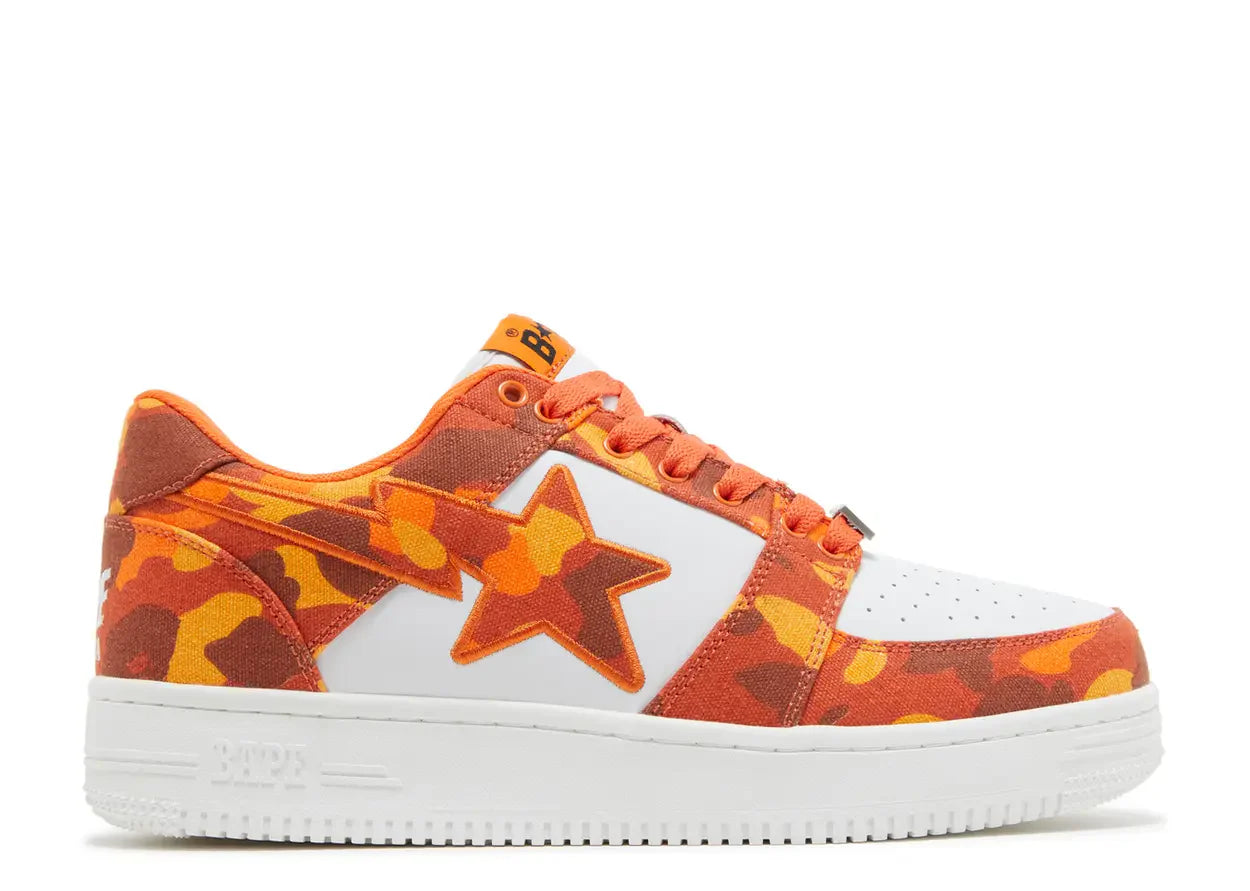 Heron Preston x A Bathing Ape Bapesta Low 'Orange Camo'