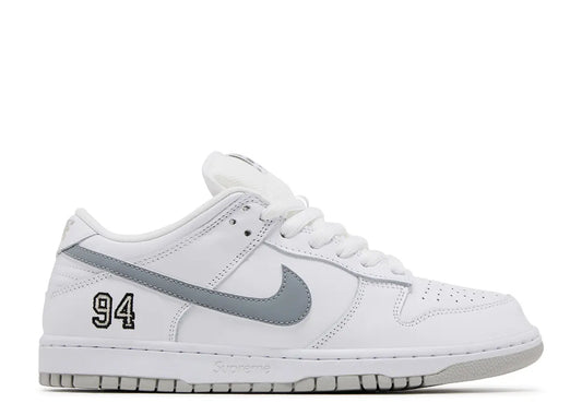 Supreme x SB Dunk Low 94 'White Metallic Silver'