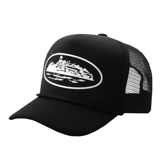 Corteiz Alcatraz Trucker Hat 'Black White'