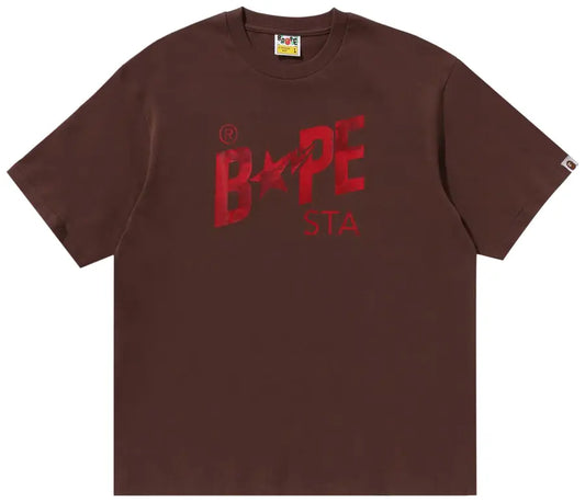 Bape Floral Solid Camo Bape Sta Logo Relaxed Fit Tee 'Brown'