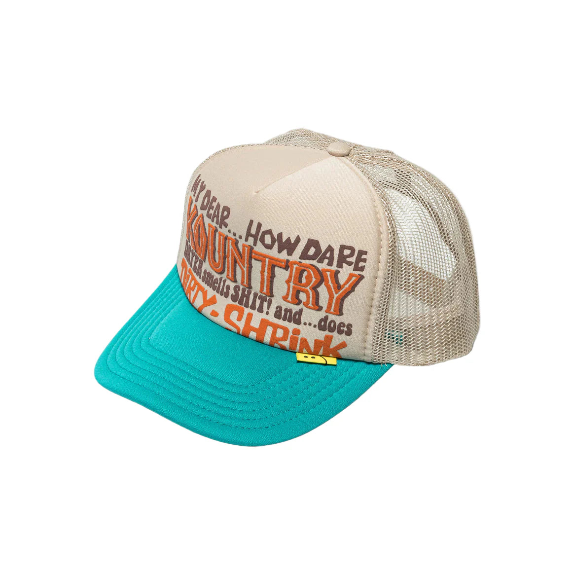 Kapital Kountry Dirty Shrink My Dear Trucker Cap 'Beige Turquoise'