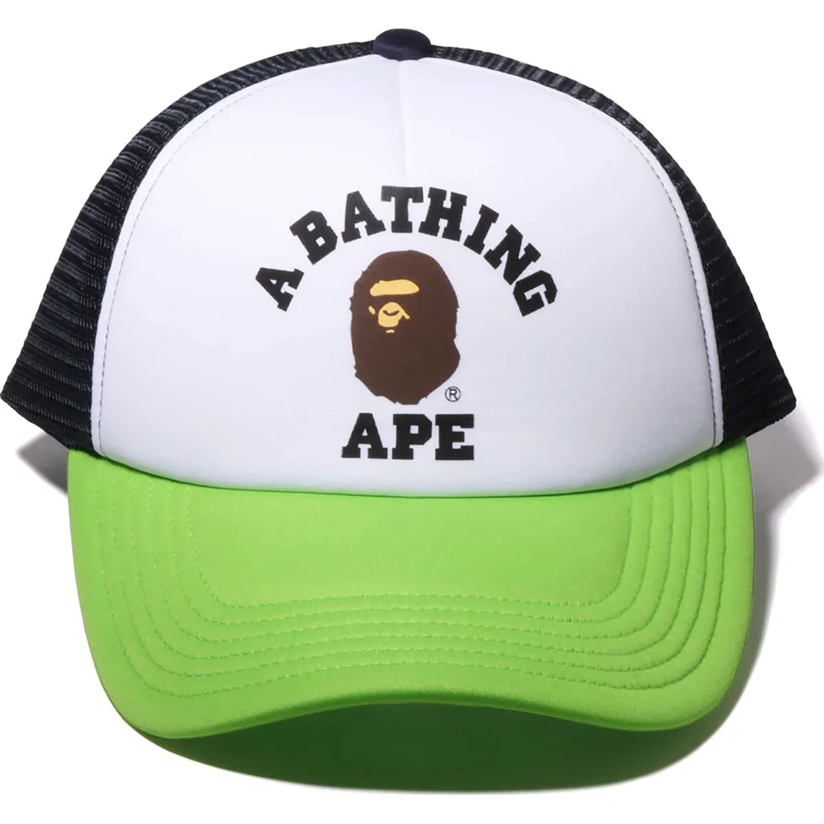 Bape College Mesh Cap 'White Lime' (Cap Clip Included)