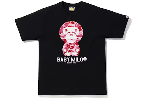 Bape ABC Camo Big Baby Milo Tee 'Black Pink'