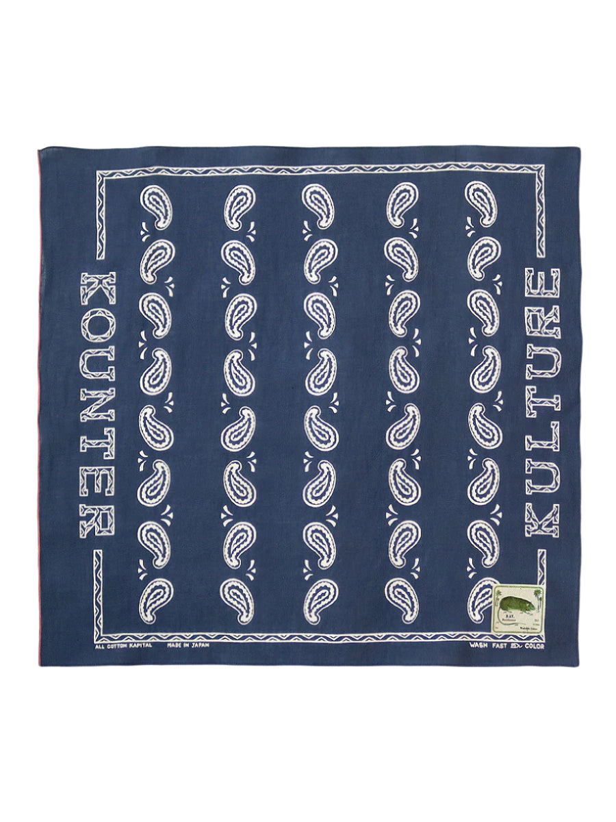 Kapital Fastcolour Selvedge Kounter Kulture Bandana 'Navy'