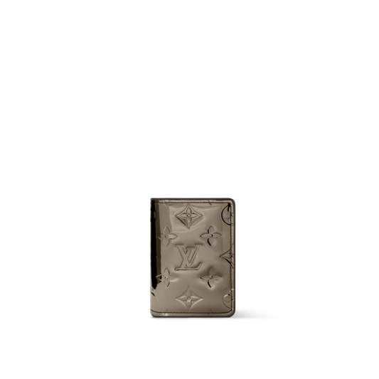 Louis Vuitton Pocket Organiser 'Monogram Mirror Coated Canvas Gunmetal'