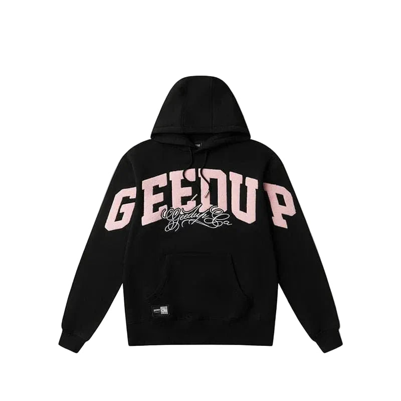 Geedup Team Logo Script Hoodie 'Black Dusty Pink'