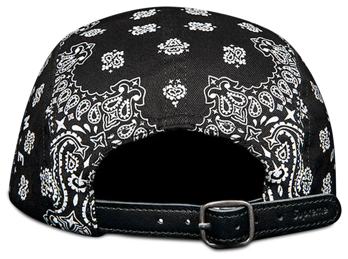 Supreme Bandana Camp Cap 'Black White' SS21