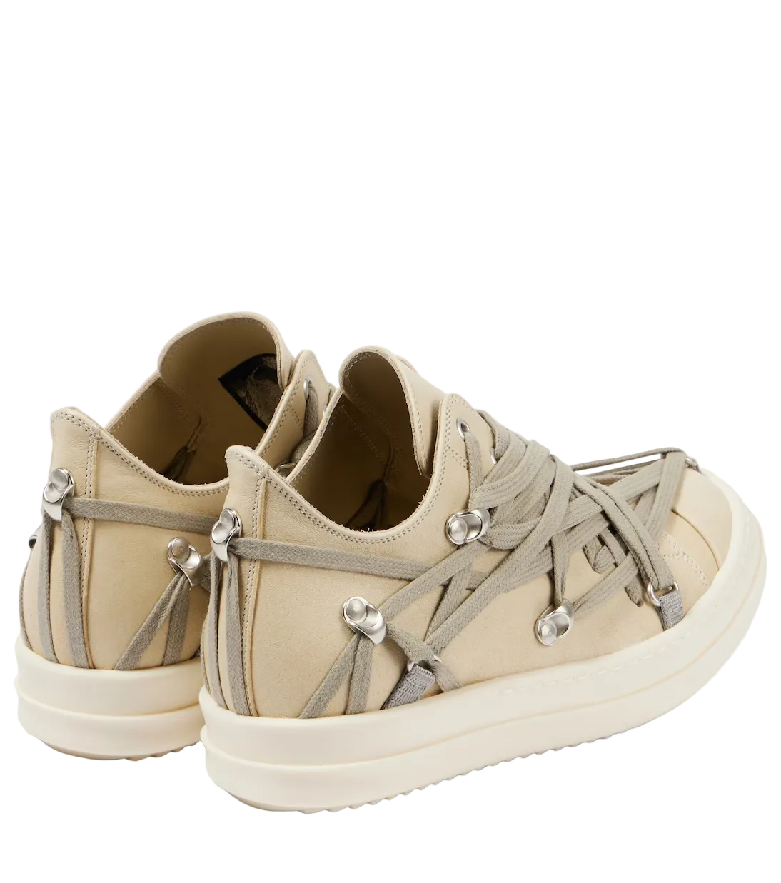Rick Owens Hollywood Megalaced Low Sneakers 'Parchment Milk'