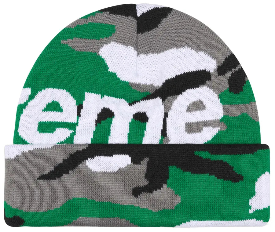 Supreme Camo Big Logo Beanie 'Green Camo'