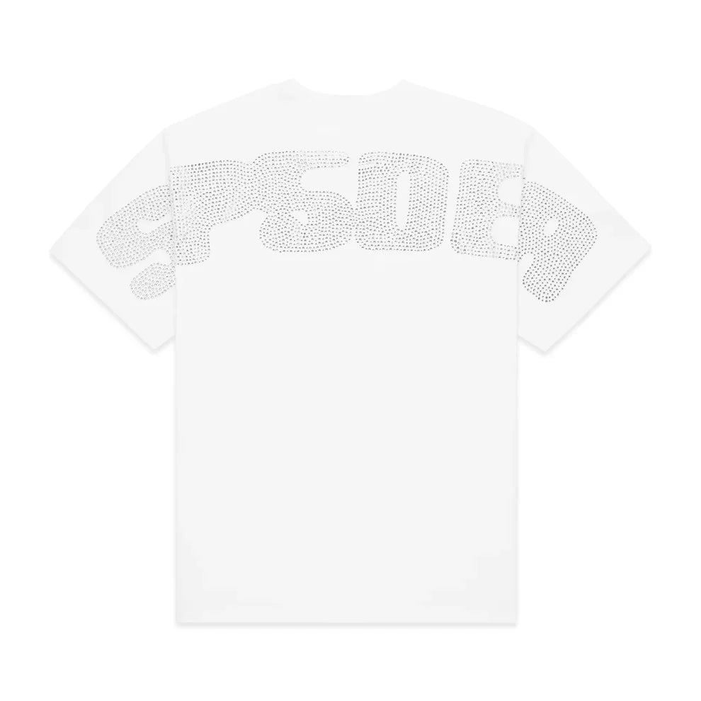 Sp5der Rhinestone Silk Tee 'White'