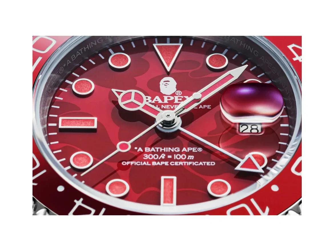 Bape Type 2 Bapex Colour Camo Watch 'Silver Red'