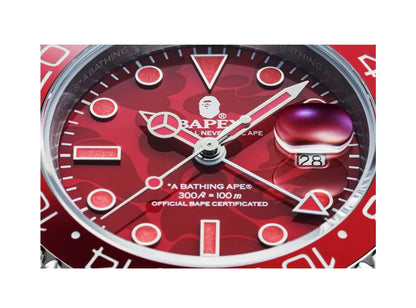 Bape Type 2 Bapex Colour Camo Watch 'Silver Red'