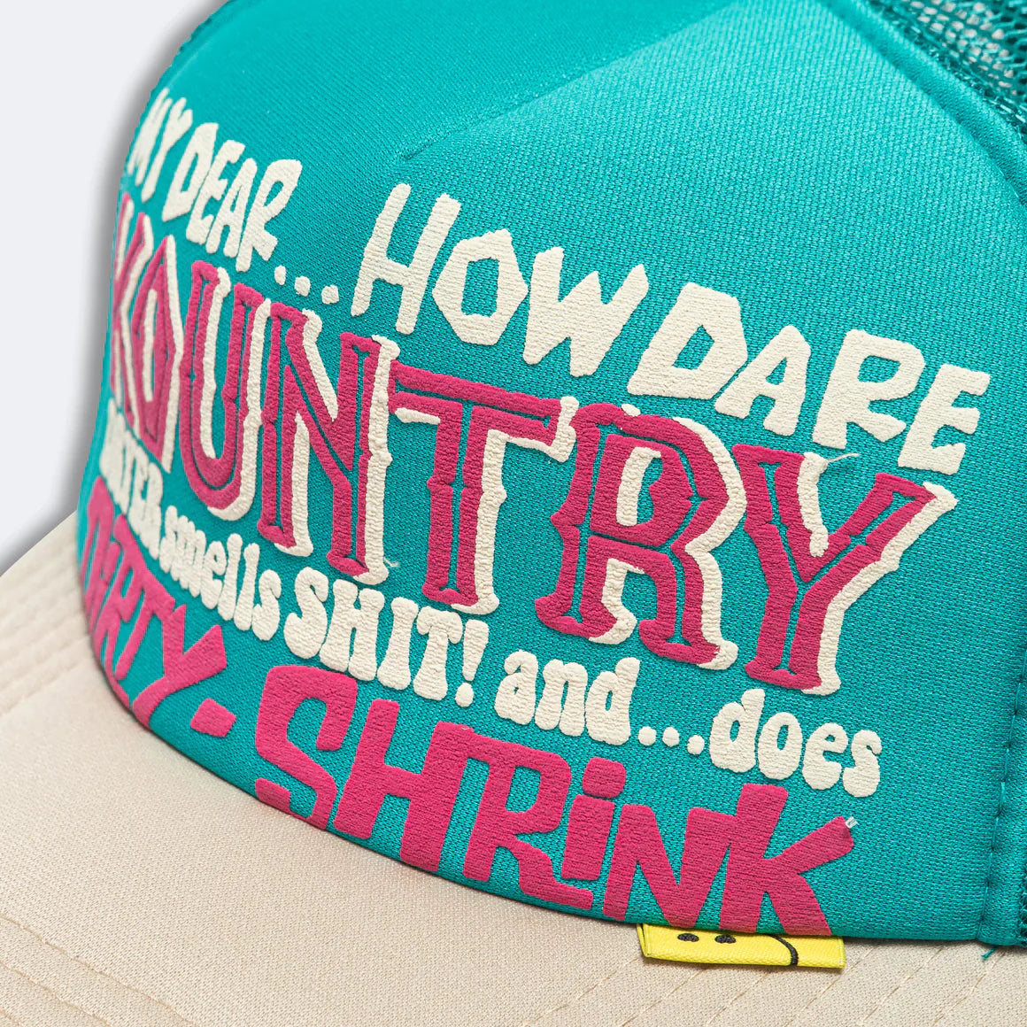 Kapital Kountry Dirty Shrink My Dear Track Cap 'Turquoise Beige'