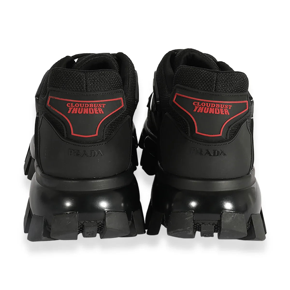 Prada Knit Cloudburst Thunder Knit Fabric Sneaker 'Black Red' (WMNS)