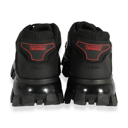 Prada Knit Cloudburst Thunder Knit Fabric Sneaker 'Black Red' (WMNS)