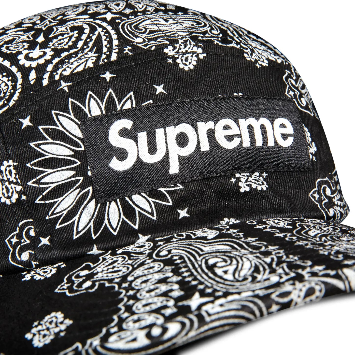 Supreme Bandana Camp Cap 'Black White' SS21