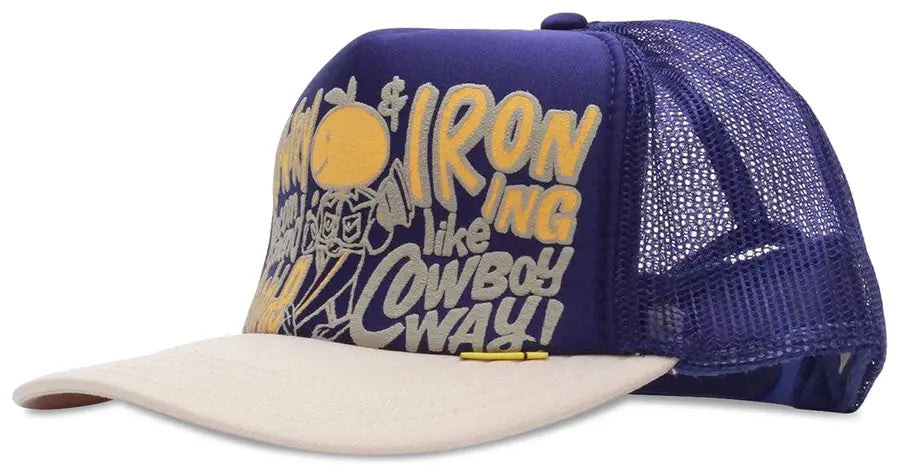 Kapital Coneycowbowy Kountry Trucker Cap 'Purple Ecru'