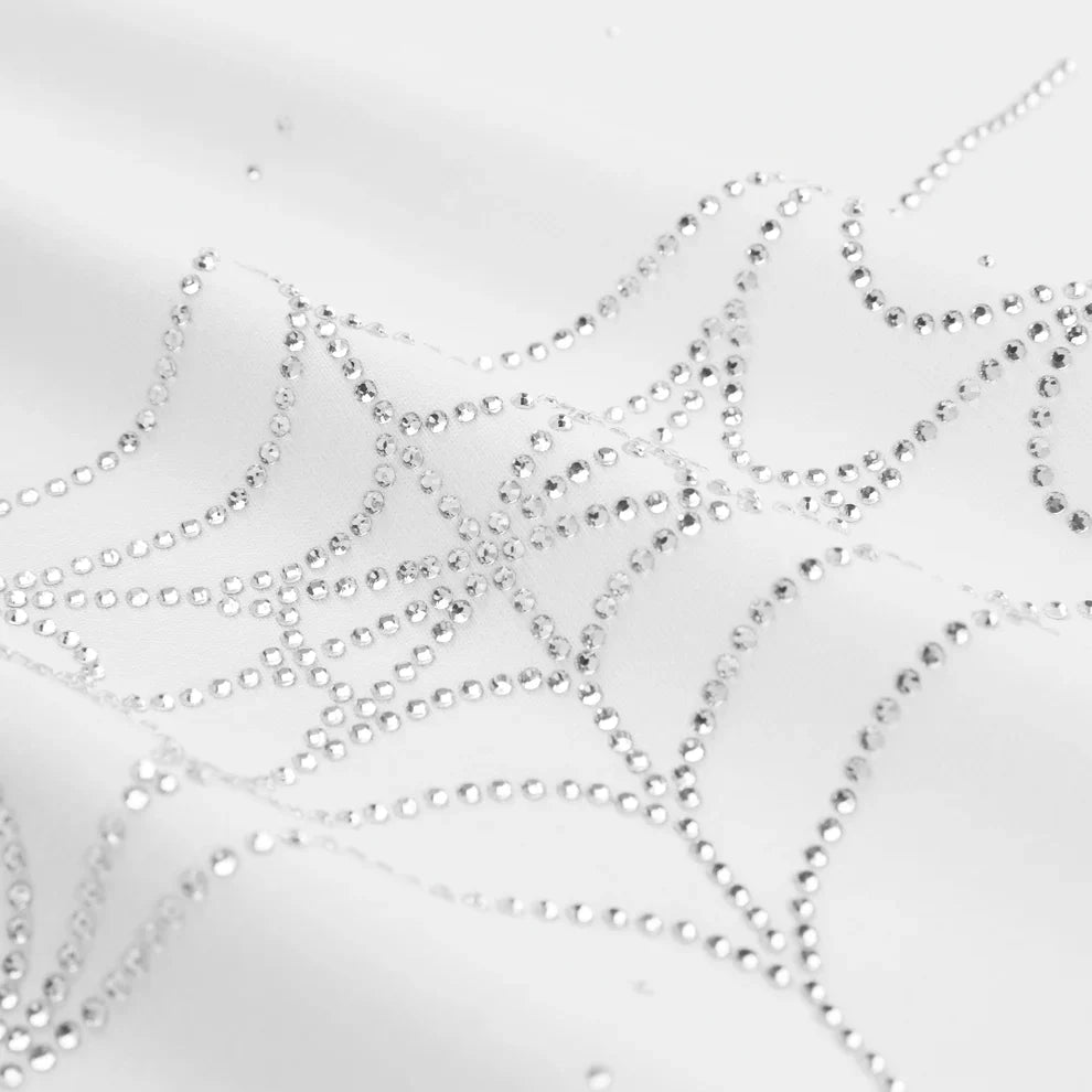 Sp5der Rhinestone Silk Tee 'White'