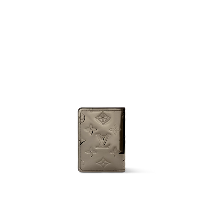 Louis Vuitton Pocket Organiser 'Monogram Mirror Coated Canvas Gunmetal'