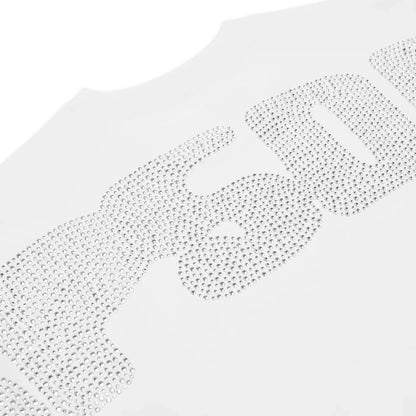 Sp5der Rhinestone Silk Tee 'White'