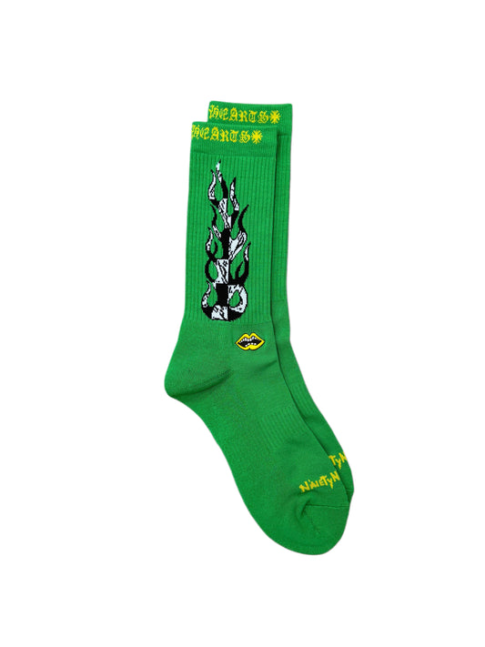 Chrome Hearts Matty Boy Flames Socks 'Green'