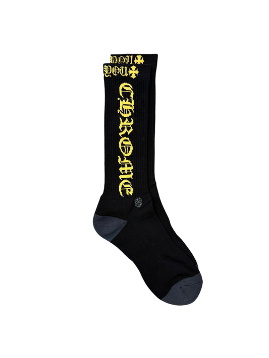 Chrome Hearts Fuck You Socks 'Black Yellow'