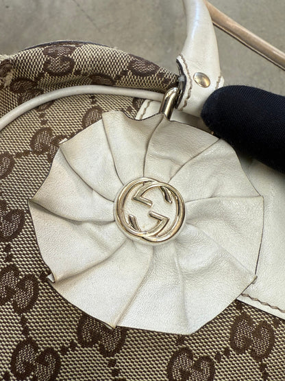 Gucci GG Canvas Trophy Flower Boston Bag 'Beige'