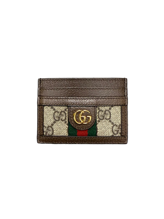Gucci GG Monogram Ophidia Card Holder 'Brown'
