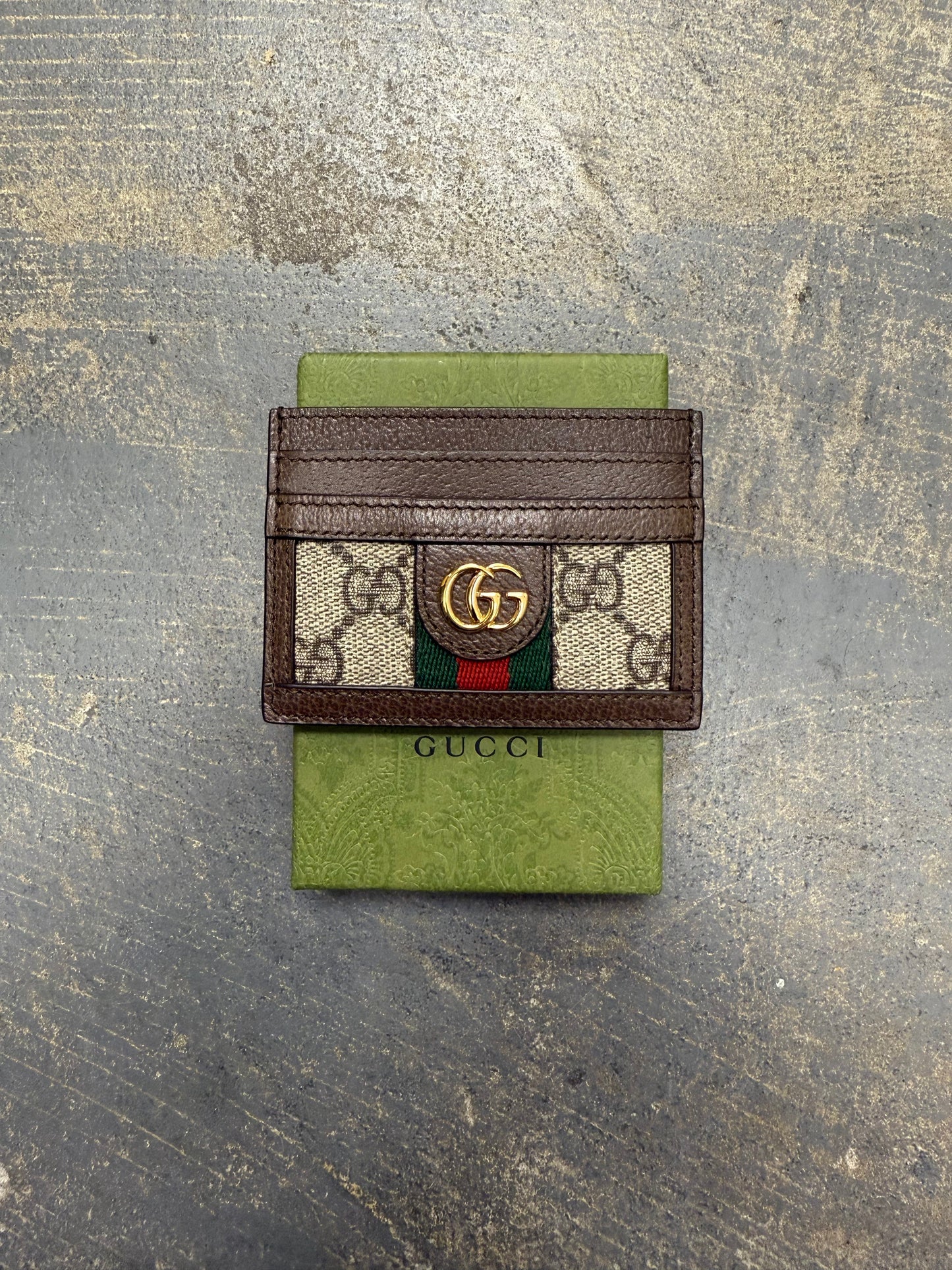 Gucci GG Monogram Ophidia Card Holder 'Brown'