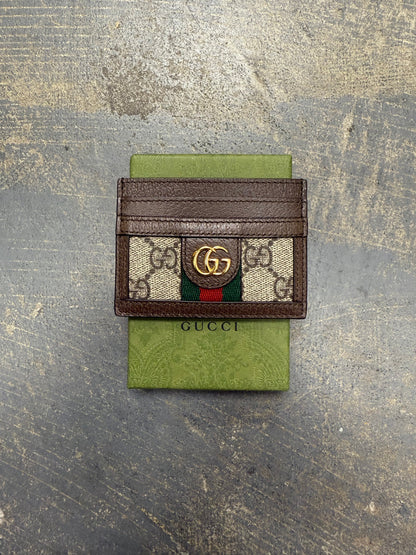 Gucci GG Monogram Ophidia Card Holder 'Brown'